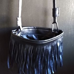 Faux leather tassel purse